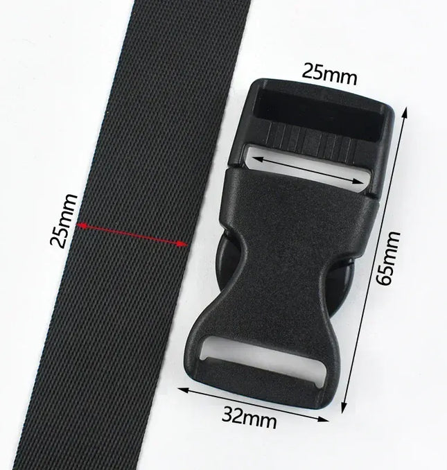 EcoWarra 1-5Sets Bag Side Plastic Buckles Clip 10-50mm Nylon Webbing Strap Release Buckle Dog Collar Fastener Ribbon Tape Closure Hook