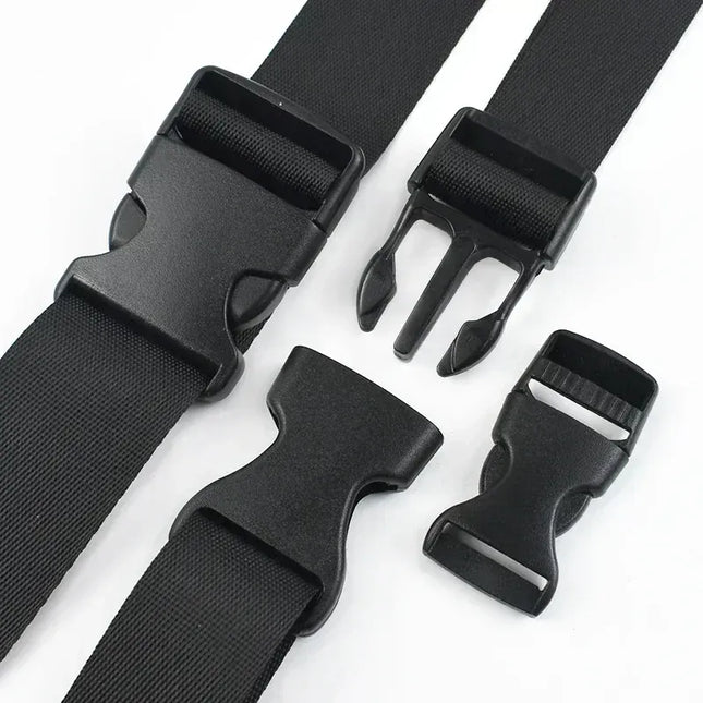 EcoWarra 1-5Sets Bag Side Plastic Buckles Clip 10-50mm Nylon Webbing Strap Release Buckle Dog Collar Fastener Ribbon Tape Closure Hook