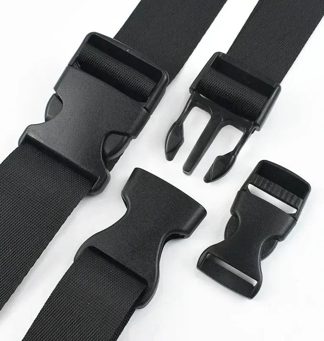 EcoWarra 1-5Sets Bag Side Plastic Buckles Clip 10-50mm Nylon Webbing Strap Release Buckle Dog Collar Fastener Ribbon Tape Closure Hook