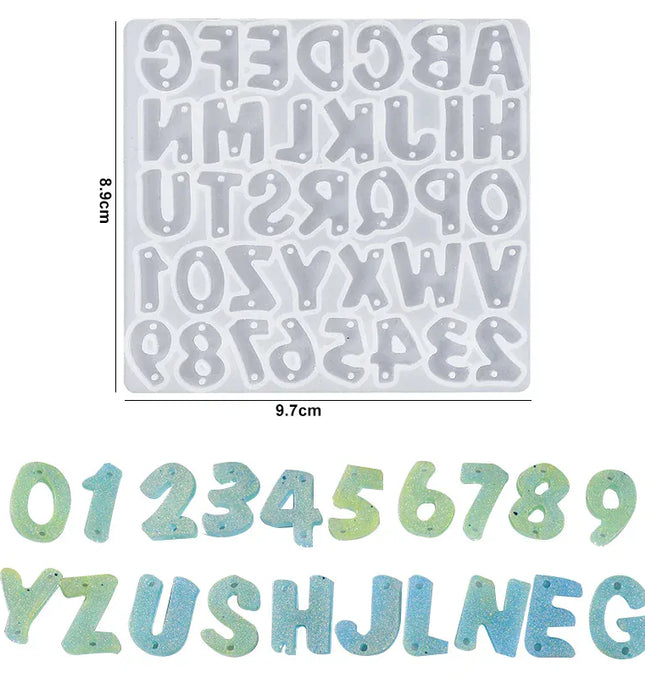 EcoWarra 1 Alphabet & Number Resin Silicone Mold – Letter Mould for DIY Keychains, Jewelry & Pendants