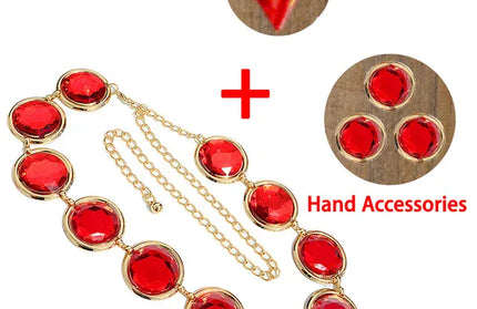 EcoWarra 1 Anime Belt Titans Superhero Raven Cosplay Red Stone Waist Chain Halloween Party Costume Accessories Women Gifts Props
