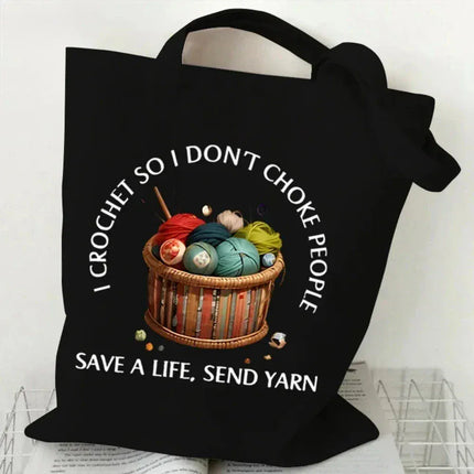 EcoWarra 1 Classic Wool Ball Knitted Handbagfor Women Canvas Tote Bag Eco Shoulder Bag Large-capacity Durable Yoga Bag Travel Commute Use