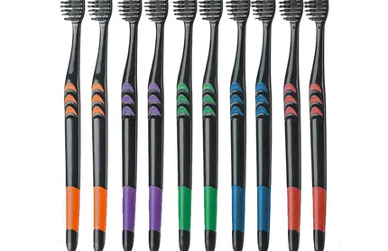 EcoWarra 10 10/20 Pcs Family pack toothbrush, Bamboo Charcoal Soft fur Toothbrush, Travel Carry，Color random