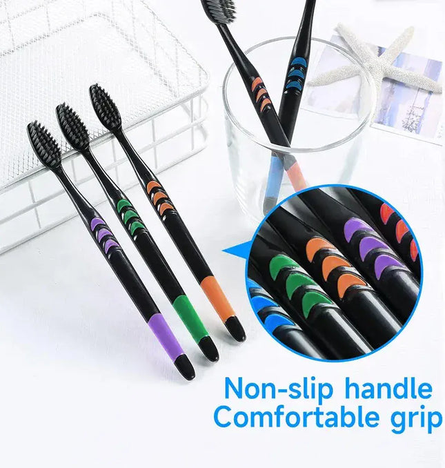 EcoWarra 10/20 Pcs Family pack toothbrush, Bamboo Charcoal Soft fur Toothbrush, Travel Carry，Color random
