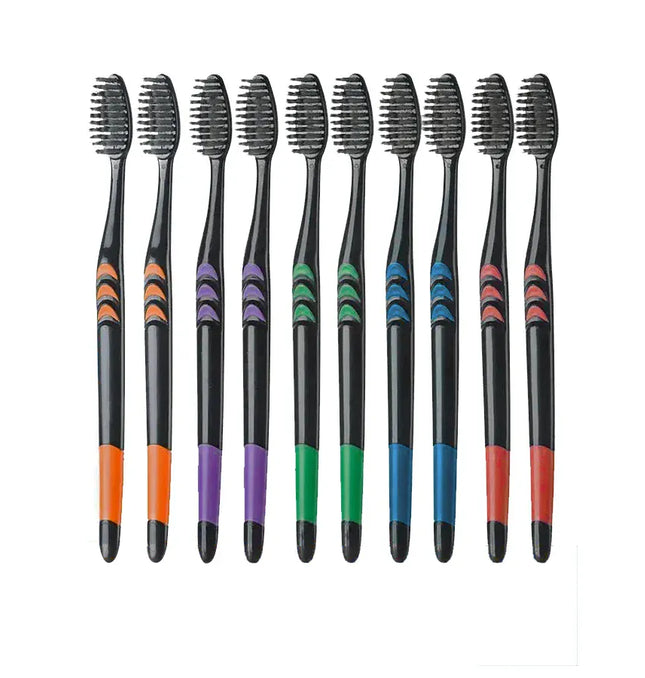 EcoWarra 10/20 Pcs Family pack toothbrush, Bamboo Charcoal Soft fur Toothbrush, Travel Carry，Color random