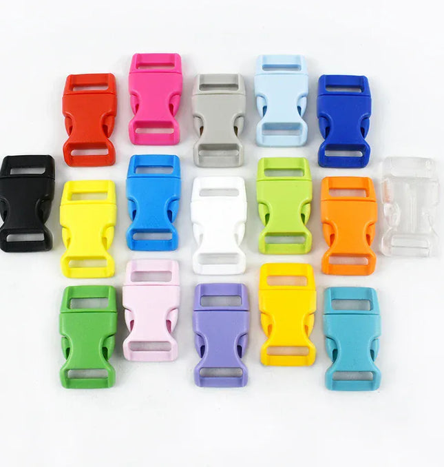 EcoWarra 10/20Pcs 10-25mm Colored Plastic Hook Bag Strap Fasteners Quick Release Buckle Webbing Belt Buckles Dog Coller Adjust Hasp Clasp