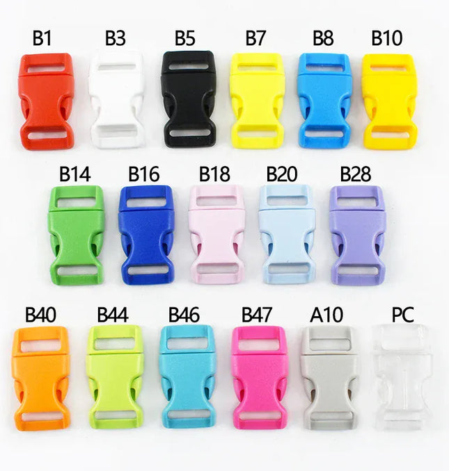 EcoWarra 10/20Pcs 10-25mm Colored Plastic Hook Bag Strap Fasteners Quick Release Buckle Webbing Belt Buckles Dog Coller Adjust Hasp Clasp