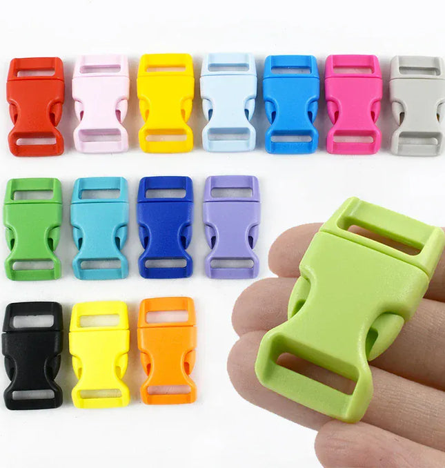EcoWarra 10/20Pcs 10-25mm Colored Plastic Hook Bag Strap Fasteners Quick Release Buckle Webbing Belt Buckles Dog Coller Adjust Hasp Clasp