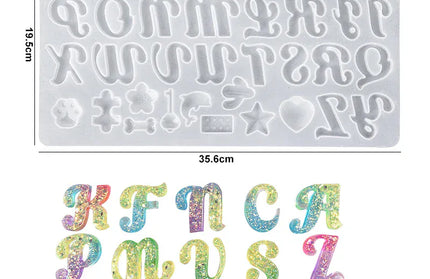 EcoWarra 10 Alphabet & Number Resin Silicone Mold – Letter Mould for DIY Keychains, Jewelry & Pendants