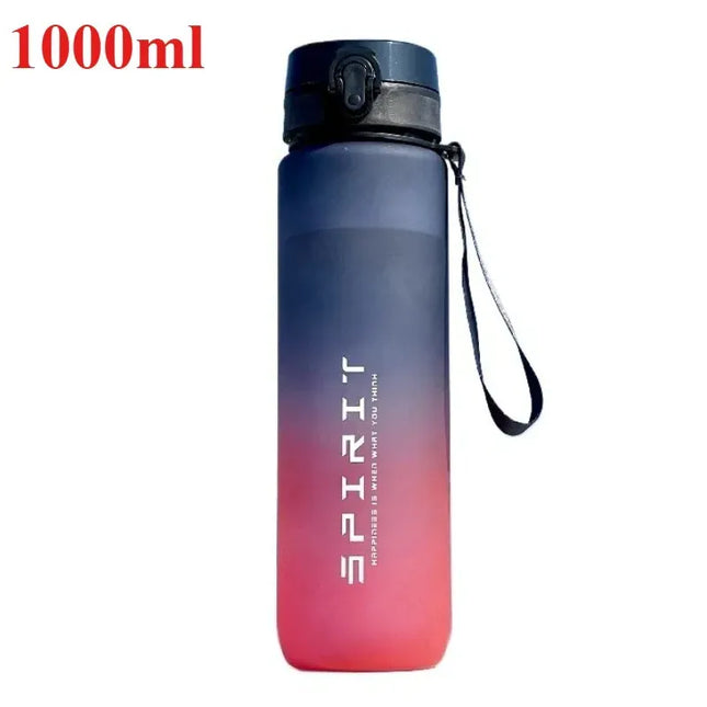EcoWarra 1000ml-red 500ML/650ML/750ML/1000ML Sports Water Bottle Motivational Leak Proof Portable Reusable Plastic Cups Outdoor Travel Gym Jugs