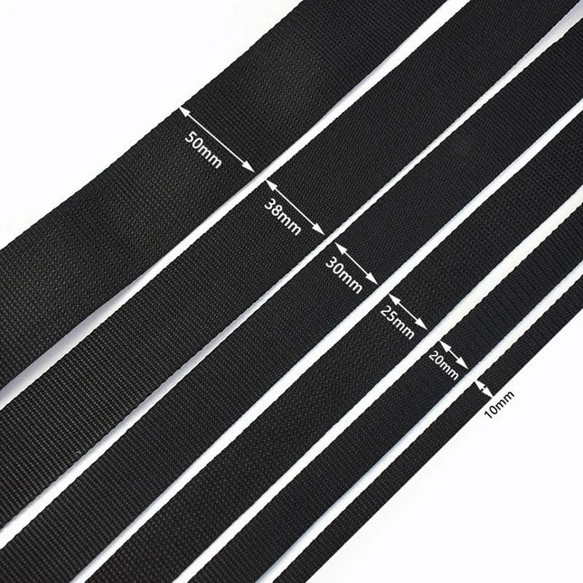 EcoWarra 10M 2mm Thick Nylon Webbing Tape 20/25/30/38/50mm Backpack Ribbon Strap Dog Collar Ribbons Luggage Bias Binding Band Sewing Belt