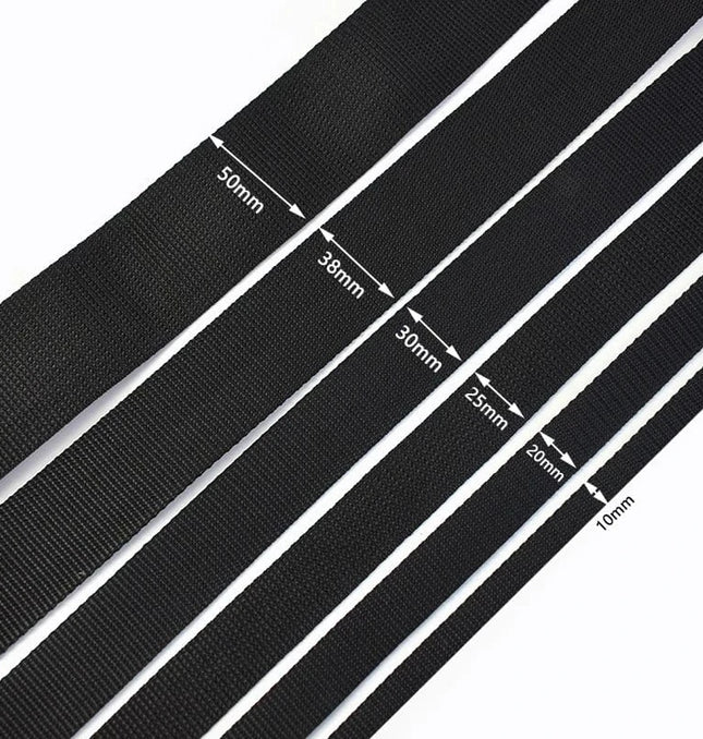 EcoWarra 10M 2mm Thick Nylon Webbing Tape 20/25/30/38/50mm Backpack Ribbon Strap Dog Collar Ribbons Luggage Bias Binding Band Sewing Belt