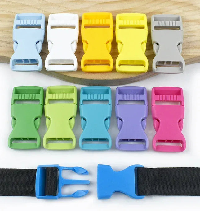 EcoWarra 10Pcs 10-38mm Dog Collar Plastic Buckles Safety Belt Release Buckle Clip Webbing Strap Closure Insert Clasp Backpack Fastener