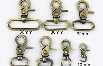 EcoWarra 10Pcs 10-50mm Metal Buckles for Bag Strap Dog Collar Swivel Lobster Clasp Webbing Trigger Snap Hooks DIY Handbag Accessories