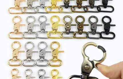 EcoWarra 10Pcs 10-50mm Metal Buckles for Bag Strap Dog Collar Swivel Lobster Clasp Webbing Trigger Snap Hooks DIY Handbag Accessories