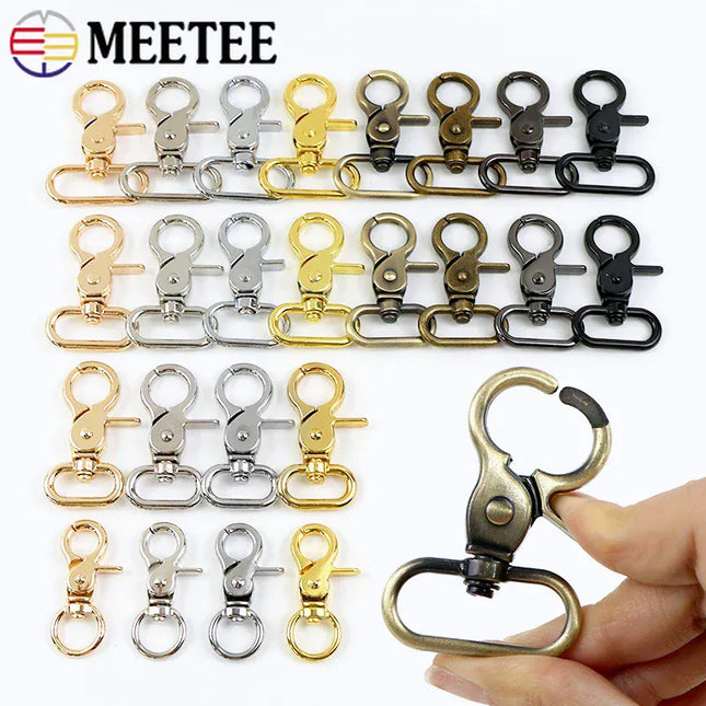EcoWarra 10Pcs 10-50mm Metal Buckles for Bag Strap Dog Collar Swivel Lobster Clasp Webbing Trigger Snap Hooks DIY Handbag Accessories