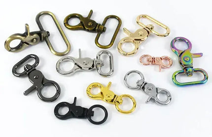 EcoWarra 10Pcs 10-50mm Metal Buckles for Bag Strap Dog Collar Swivel Lobster Clasp Webbing Trigger Snap Hooks DIY Handbag Accessories
