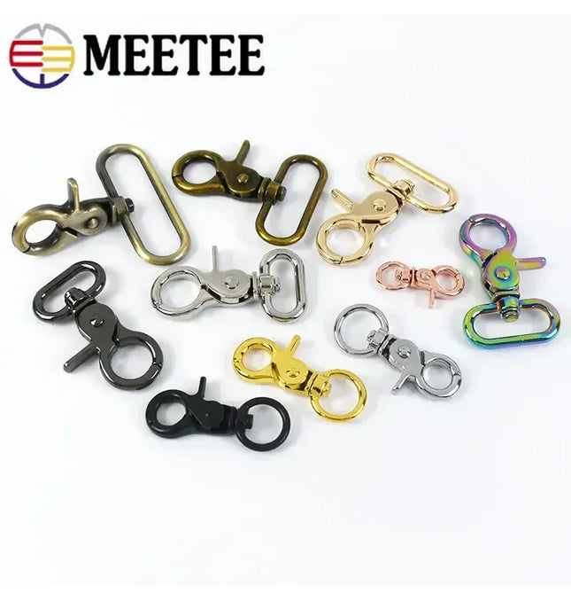 EcoWarra 10Pcs 10-50mm Metal Buckles for Bag Strap Dog Collar Swivel Lobster Clasp Webbing Trigger Snap Hooks DIY Handbag Accessories