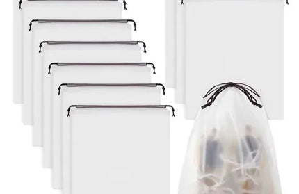 EcoWarra 10pcs / 30x40cm 5/10PCS Portable Shoe Storage Drawstring Eco Storage Bags for Shoes Sundries Travel Waterproof Transparent Plastic Storage Bag