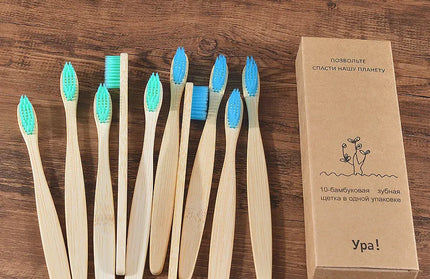 EcoWarra 10Pcs Colorful Toothbrush Natural Bamboo Tooth Brush Sets Soft Bristle Charcoal Teeth Eco Bamboo Toothbrushes Dental Oral Care