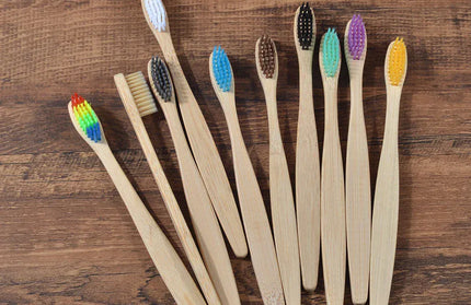 EcoWarra 10Pcs Colorful Toothbrush Natural Bamboo Tooth Brush Sets Soft Bristle Charcoal Teeth Eco Bamboo Toothbrushes Dental Oral Care