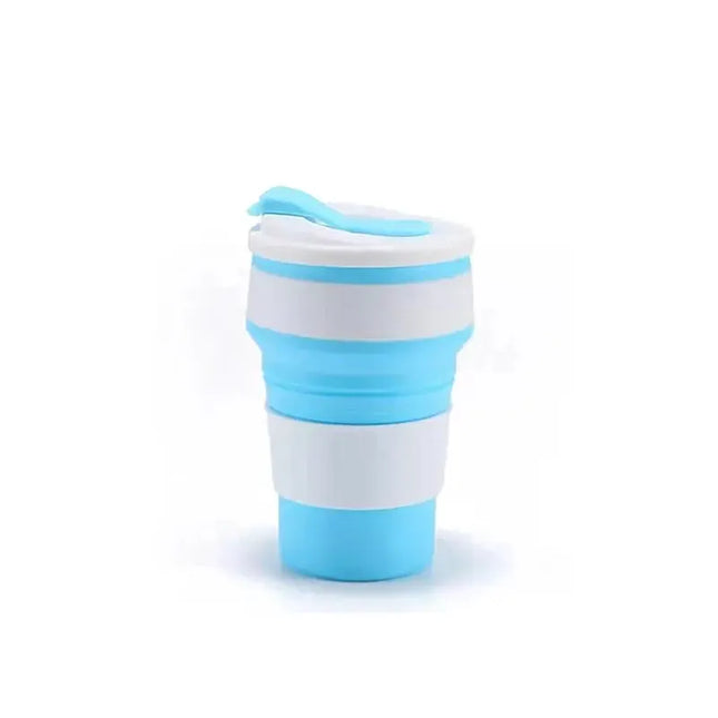 EcoWarra 12 Oz Reusable Silicone Collapsible Cups with Lid for Camping 350ml 500ml Portable Folding Coffee Cups for Travel