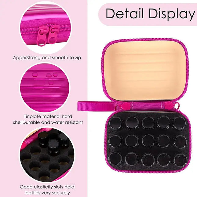 EcoWarra 15 Bottles Essential Oil Case 5/10/15ml Essential Oil Collecting Bags Portable Storage Bag Perfume Bottle Travel Carrying Case