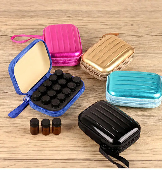 EcoWarra 15 Bottles Essential Oil Case 5/10/15ml Essential Oil Collecting Bags Portable Storage Bag Perfume Bottle Travel Carrying Case