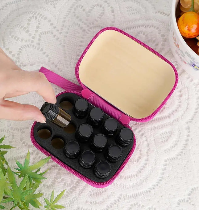 EcoWarra 15 Bottles Essential Oil Case 5/10/15ml Essential Oil Collecting Bags Portable Storage Bag Perfume Bottle Travel Carrying Case