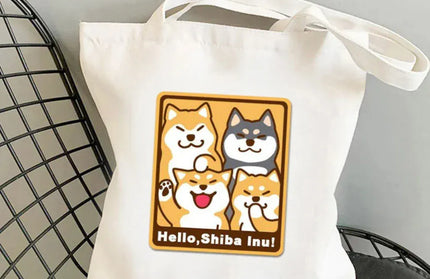 EcoWarra 17 Kawai Cats and Food Creativity Inspired Canvas Bag Casual Shoulder Bag Eco Friendly Little Cat Bag for Shopping Office Travel