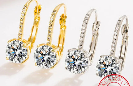 EcoWarra 18K Gold 2-Carat Moissanite Hoop Earrings – 8mm Lab Diamond Huggies in 925 Sterling Silver