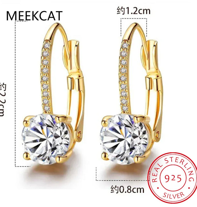 EcoWarra 18K Gold 2-Carat Moissanite Hoop Earrings – 8mm Lab Diamond Huggies in 925 Sterling Silver