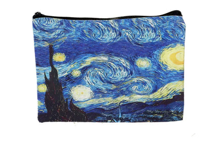 EcoWarra 18x25cm Van Gogh Series Tote Bag Cosmetic Pouch Oil Painting Starry Night Sunflower Travel Handbag Practical Combination Shopping Bags