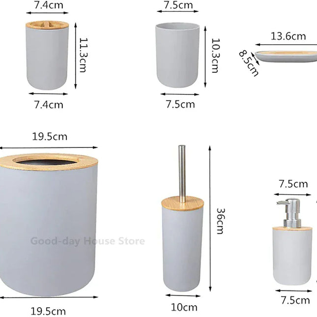 EcoWarra 1pc Bathroom Accessories Soap Dispenser Bottle Dish Washroom Garbage Can Toothbrush Holder Cup Suit Lotion Rack Toilet Brush