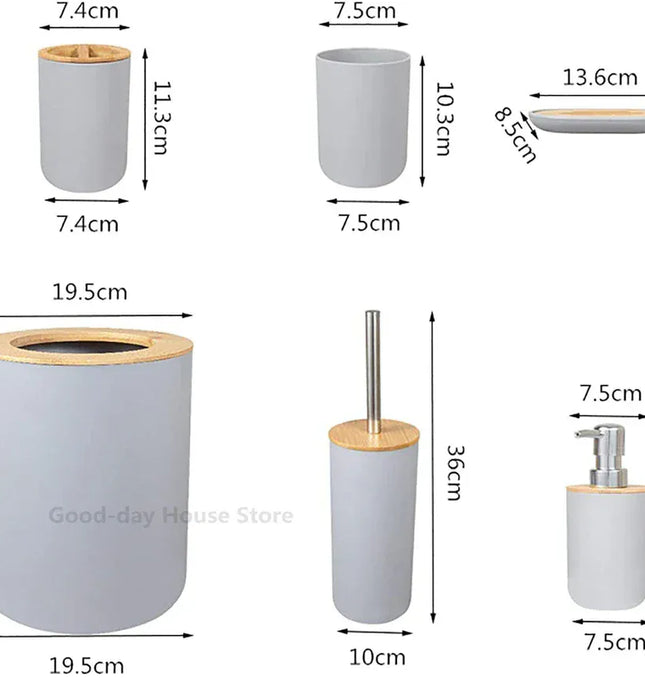 EcoWarra 1pc Bathroom Accessories Soap Dispenser Bottle Dish Washroom Garbage Can Toothbrush Holder Cup Suit Lotion Rack Toilet Brush