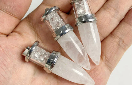 EcoWarra 1pc Bullet shape Stone Pendant for Men Reiki Women Making Necklace Accessory Natural Quartz Jades Pendant