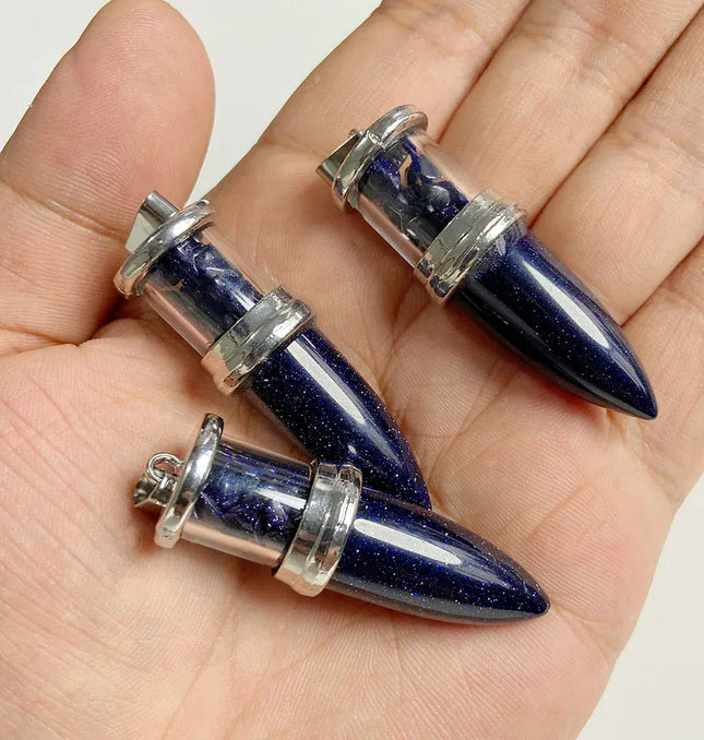 EcoWarra 1pc Bullet shape Stone Pendant for Men Reiki Women Making Necklace Accessory Natural Quartz Jades Pendant
