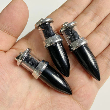 EcoWarra 1pc Bullet shape Stone Pendant for Men Reiki Women Making Necklace Accessory Natural Quartz Jades Pendant