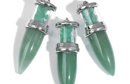 EcoWarra 1pc Bullet shape Stone Pendant for Men Reiki Women Making Necklace Accessory Natural Quartz Jades Pendant