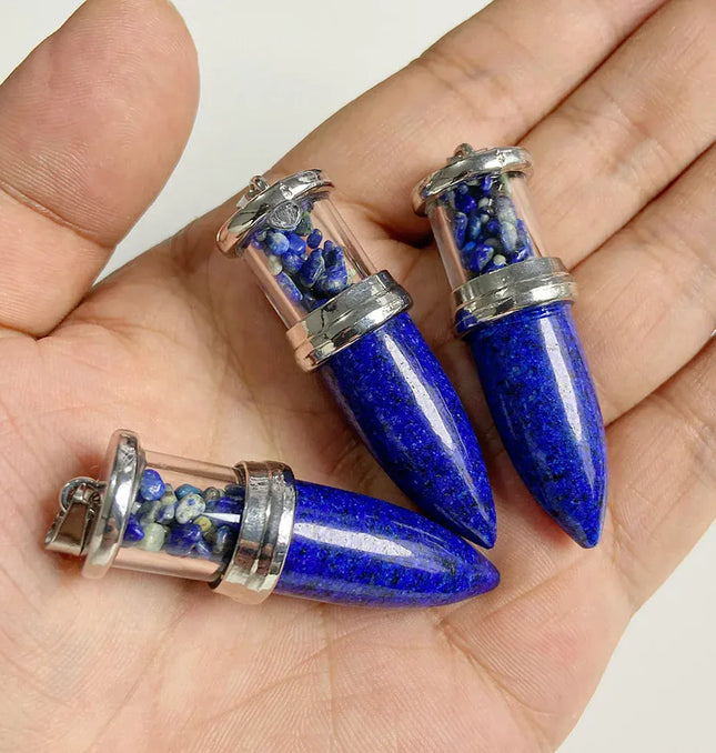 EcoWarra 1pc Bullet shape Stone Pendant for Men Reiki Women Making Necklace Accessory Natural Quartz Jades Pendant