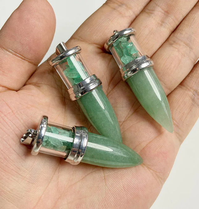 EcoWarra 1pc Bullet shape Stone Pendant for Men Reiki Women Making Necklace Accessory Natural Quartz Jades Pendant