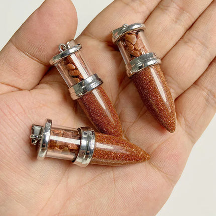 EcoWarra 1pc Bullet shape Stone Pendant for Men Reiki Women Making Necklace Accessory Natural Quartz Jades Pendant