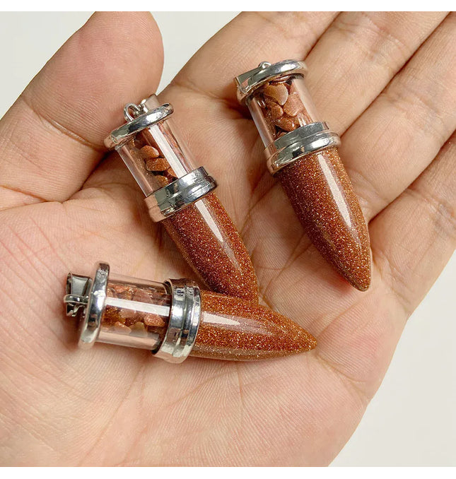 EcoWarra 1pc Bullet shape Stone Pendant for Men Reiki Women Making Necklace Accessory Natural Quartz Jades Pendant