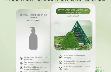 EcoWarra 1pcs Nature Seven Green Soaps Herbal Shampoo Bar – Traditional Anti-Dandruff & Gentle Scalp Care