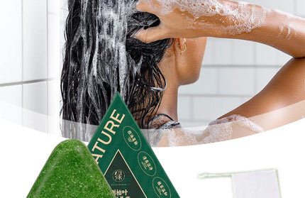 EcoWarra 1pcs Nature Seven Green Soaps Herbal Shampoo Bar – Traditional Anti-Dandruff & Gentle Scalp Care