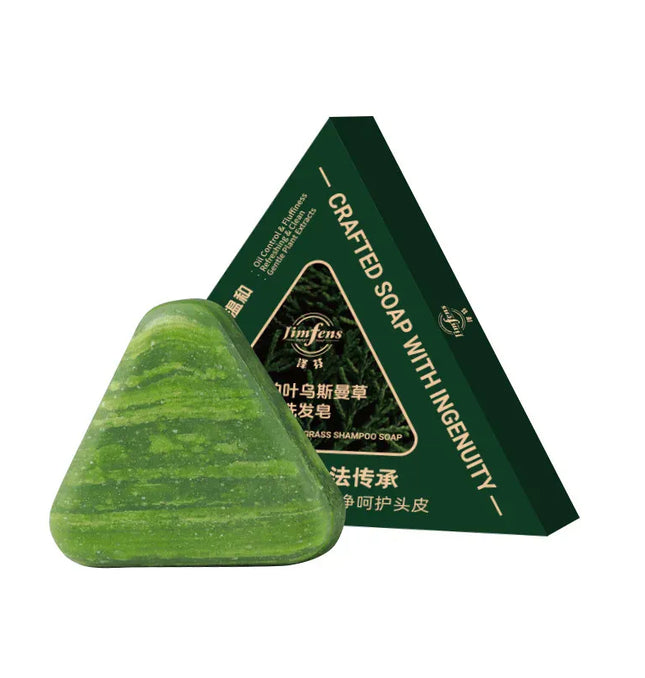 EcoWarra 1pcs shampoo soap Anti-Hair Loss Herbal Shampoo Bar – Platycladus & Usnea for Oil Control, Dandruff Relief & Stronger Hair