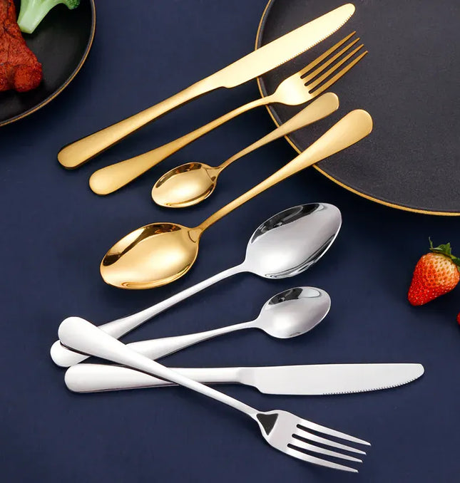 EcoWarra 1set Stainless Steel Travel Cutlery With Knives Fork Spoon Portable & Environmentally Friendly Kitchen Tableware Picnic Camping