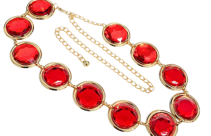EcoWarra 2 Anime Belt Titans Superhero Raven Cosplay Red Stone Waist Chain Halloween Party Costume Accessories Women Gifts Props