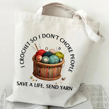 EcoWarra 2 Classic Wool Ball Knitted Handbagfor Women Canvas Tote Bag Eco Shoulder Bag Large-capacity Durable Yoga Bag Travel Commute Use