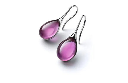 EcoWarra 2 Pcs Gold-color Earrings Luxury Style Inlaid Faux Cat's Eye Stones Colorful Fashion Earrings